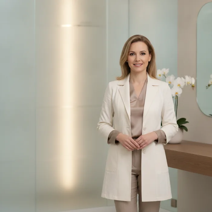 Profissional de estética facial em clínica de harmonização facial